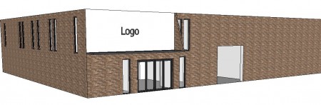 Het verenigingsgebouw heeft een moderne uitstraling.